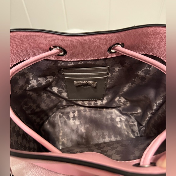 Karl Lagerfeld Paris Blush Pink Drawstring Bucket Handbag - Picture 4 of 10